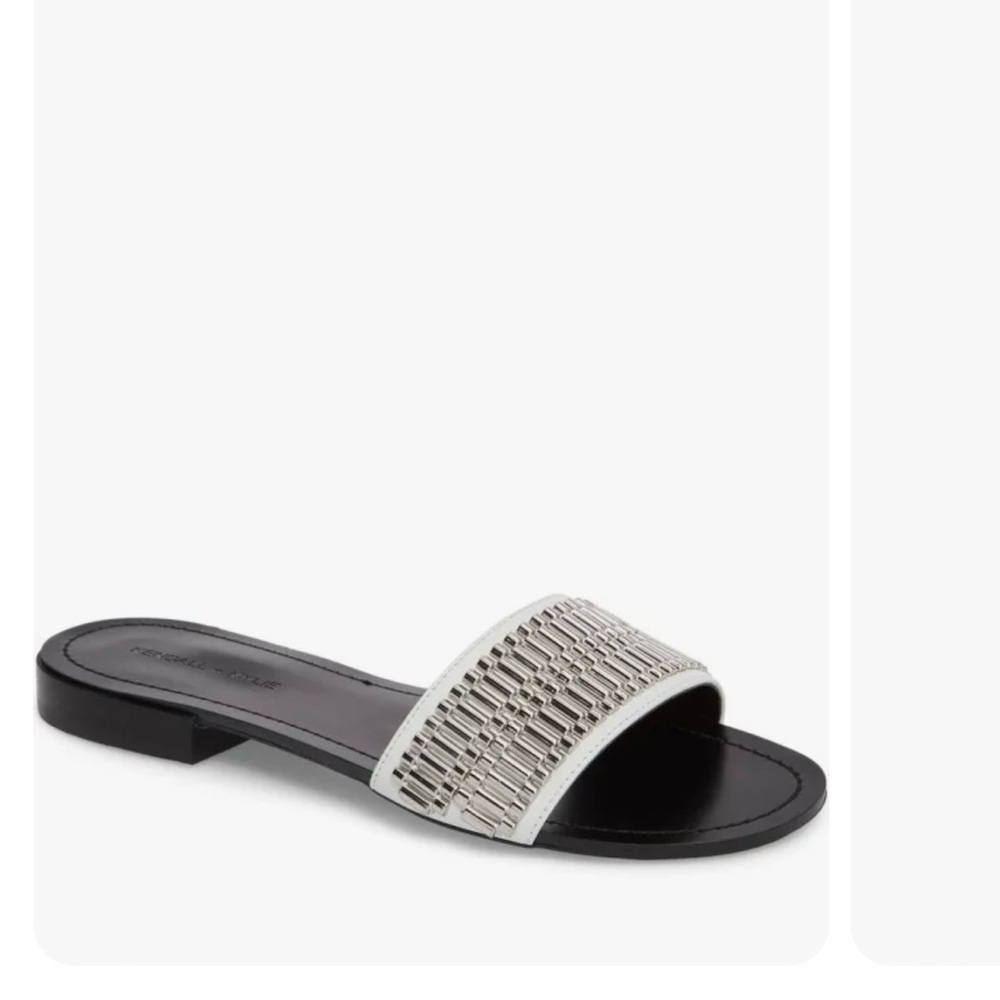 Kendall + Kylie Kennedy Sandal, Black & White, Size 8